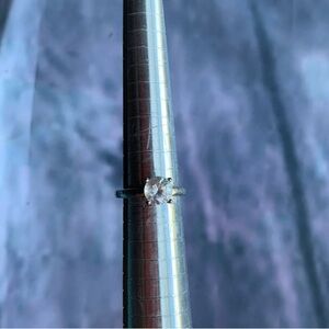 Silver Tone 4 Prong Solitaire Ring Size 6